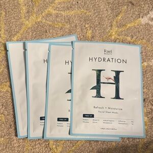 4 Rael Beauty refresh, and moisturize Hydration Facial Sheet Masks